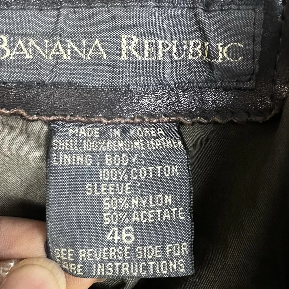 Banana Republic Vintage Leather Flight Jacket Brown Bomber Mens 46 Aviator